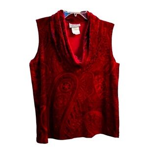 Kathie Lee.  Vintage velour. Red. Size S/M.